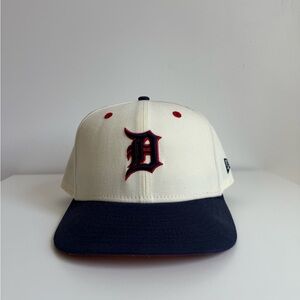 New Era Cream and Navy FittedBaseball Cap